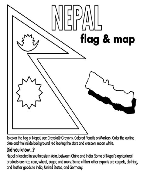 Nepal on crayola.com | Flag coloring pages, Nepal flag, Coloring pages