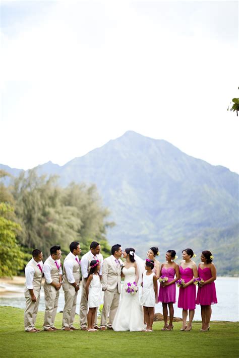 Pink Ombre Hawaii Destination Wedding | Junebug Weddings