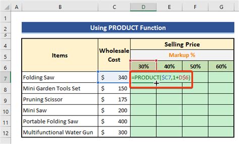 Excel Formula to Add Percentage Markup (3 Suitable Examples)