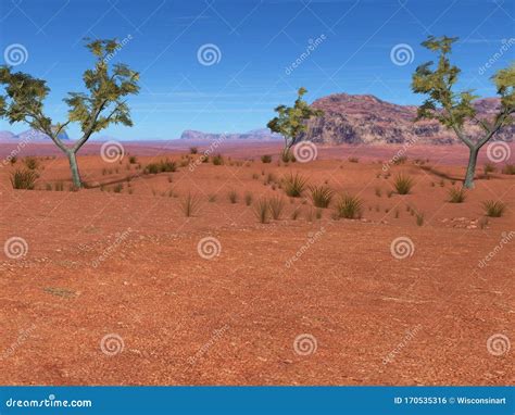 Australia Outback Desolate Desert Background Illustration Stock Photo - Image of australasian ...