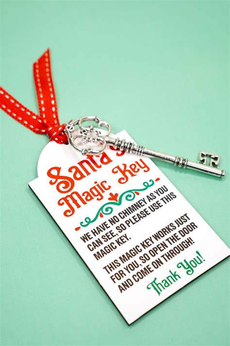 FREE Santa's Magic Key Printable + SVG: No chimney? No problem! Santa can use this Magic Key ...