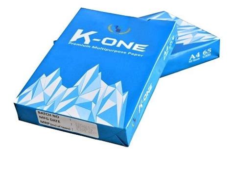 White K-one Premium Multipurpose A4 Size Copier Paper For Offices And ...