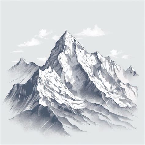 Premium Photo | Mountains pencil drawing simple illustration of generated ai Mountains pencil ...