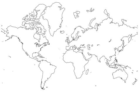 New World Map Black And White Simple 2022 – World Map Blank Printable