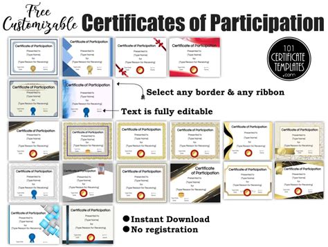 FREE Certificate of Participation Templates | Customize Online