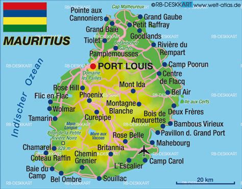 Map Of Mauritius Island - Cities And Towns Map