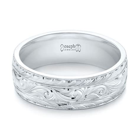 Custom Hand Engraved Men's Wedding Band #103458 - Seattle Bellevue ...