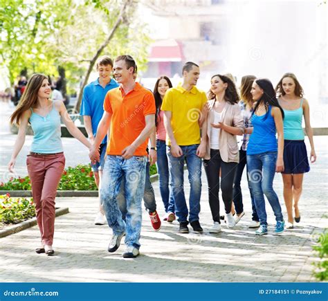 Group People In Summer Outdoor. Stock Image - Image: 27184151