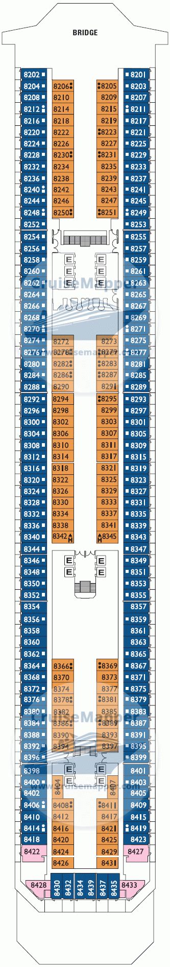 Costa Magica deck 8 plan | CruiseMapper