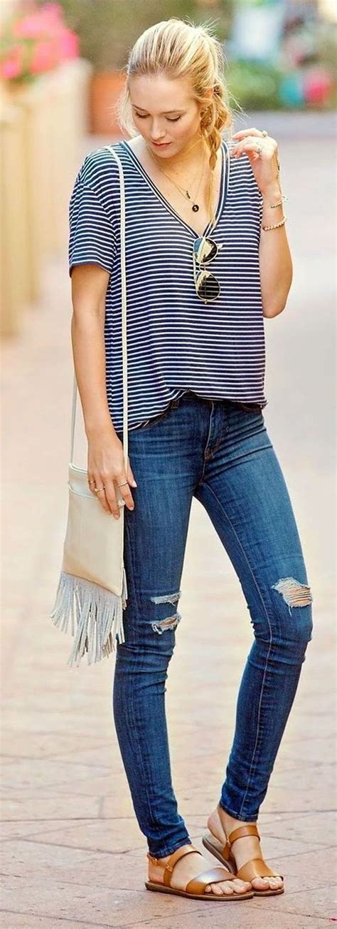 38 The Best Summer Jeans Outfits Ideas (With images) | Ripped jeans outfit, Fashion, Fashion ...