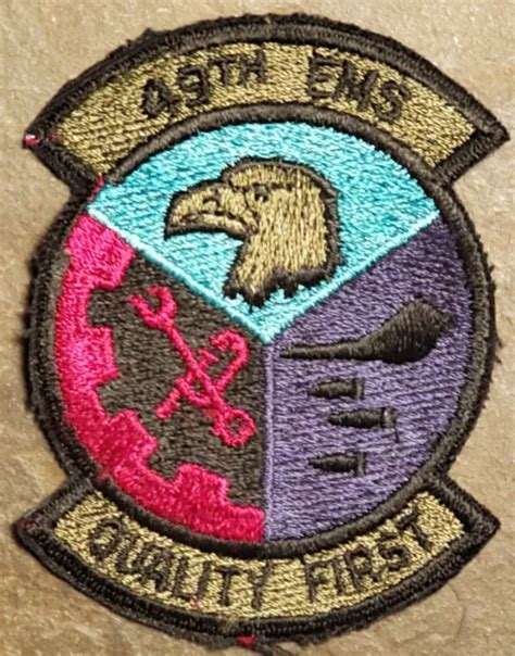 USAF 49TH EMS EQUIPMENT MAINTENANCE SQUADRON US AIR FORCE PATCH ORG SUBDUED $6.99 - PicClick