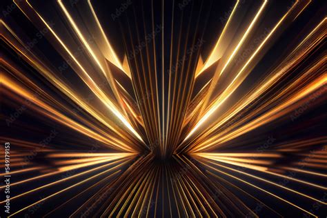 abstract luxury black and gold background, glowing light rays as ...