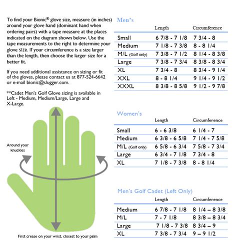 Bionic Golf Glove - Sizing – Grips4Less