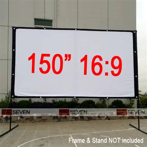 150 inch Projector Screen 16:9 Portable Folded Front Projector Screen Fabric with Eyelets for ...