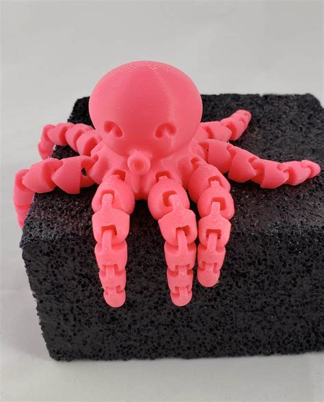 3D Printed Octopus Articulated Pink Octopus Toy - Etsy | 3d printing toys, 3d printing projects ...