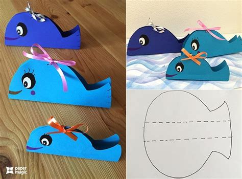 Paper Magic - Paper whale - simple craft for small kids. Make a body by ...