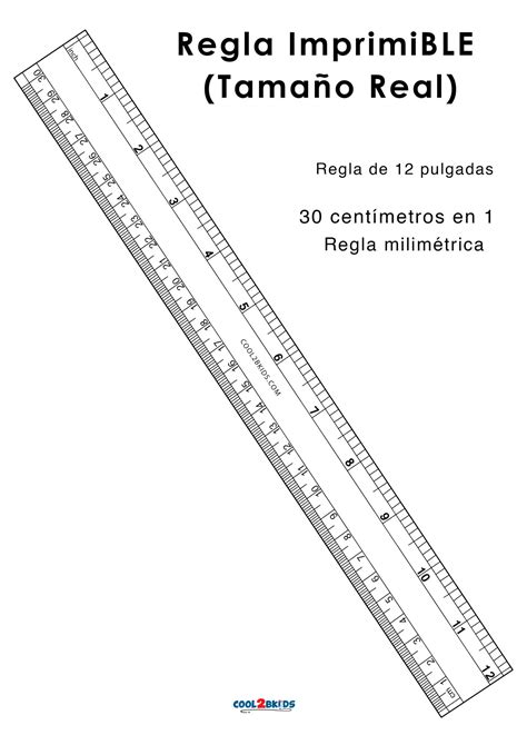 Regla Para Imprimir de 12 pulgadas - Cool2bKids