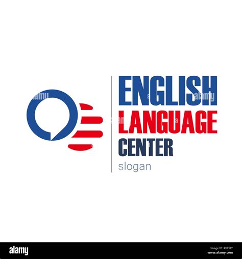 English language school logo design concept Stock Photo - Alamy