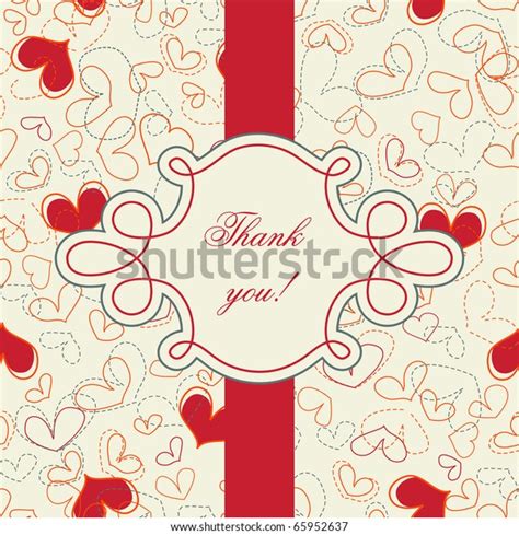 Thank You Card Hearts Seamless Wallpaper Stock Vector (Royalty Free ...