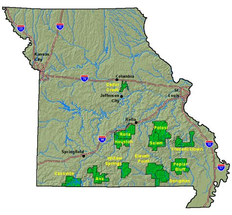 Mark Twain National Forest Missouri Map - United States Map