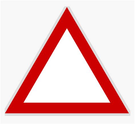 Triangular Clipart Triangle Shape - White And Red Triangle Sign, HD Png Download - kindpng