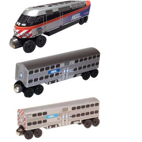 Metra MP-36 3pc. Set – The Whittle Shortline Railroad - Wooden Toy Trains!