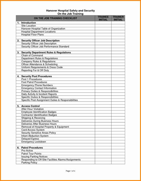 Physical Security Inspection Checklist