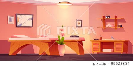 Cartoon spa salon interior design with furnitureのイラスト素材 [99623354] - PIXTA