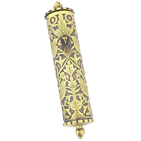 Esther's Scroll Mezuzah Case in Brass - Mezuzah Master