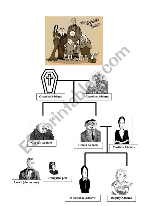 THE FAMILY ADDAMS TREE - ESL worksheet by annaeo