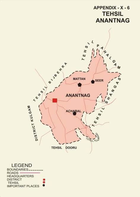 Jammu Kashmir Stark Realities: MAP SHOWING THE BOUNDARIES OF Tehsil Anantnag in DISTRICT ...