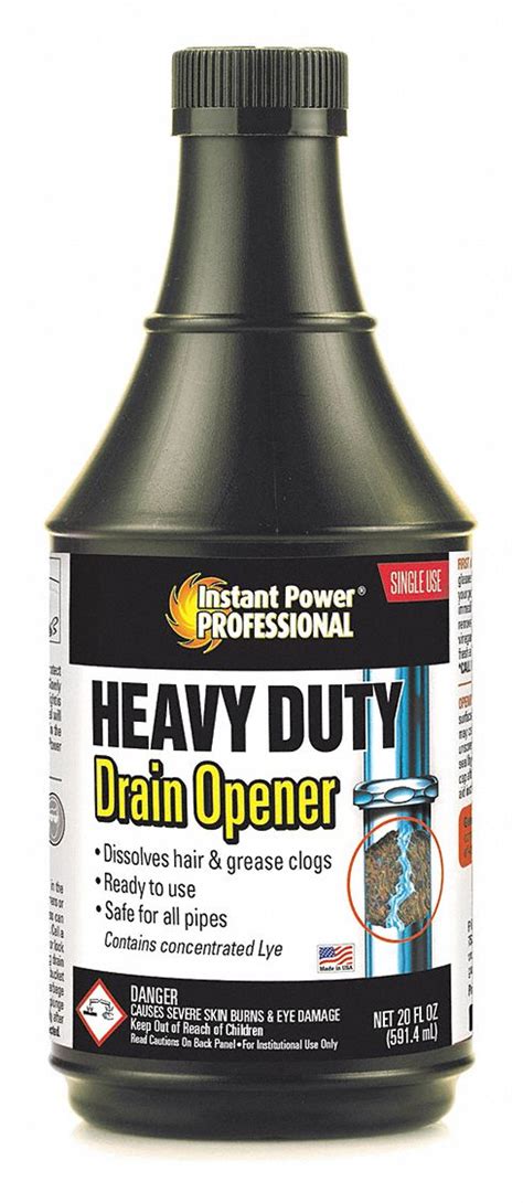 INSTANT POWER PROFESSIONAL Drain Opener, 20 oz Bottle, Unscented Liquid, Ready to Use, 1 EA ...