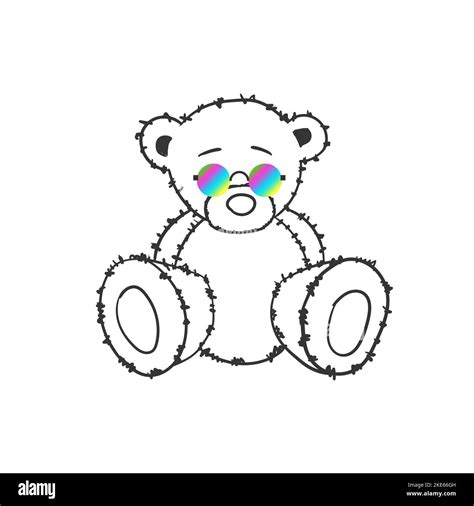 Trendy Bear. Doodle bear. Fashion style illustration. Hand drawn bear ...