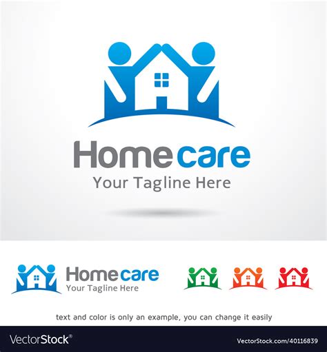 Home care logo template Royalty Free Vector Image