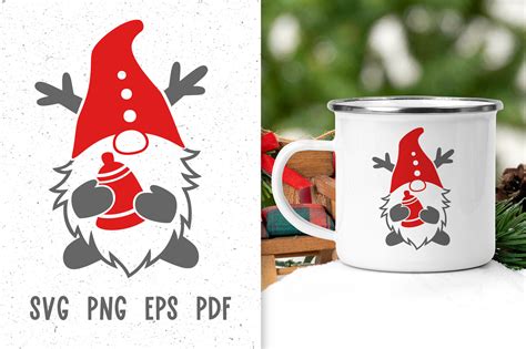 Christmas gnome svg files for cricut Christmas mug design Winter gnome By Green Wolf Art ...