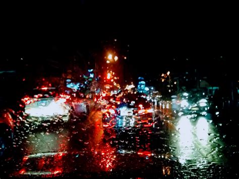 Night Driving In Rain Free Stock Photo - Public Domain Pictures