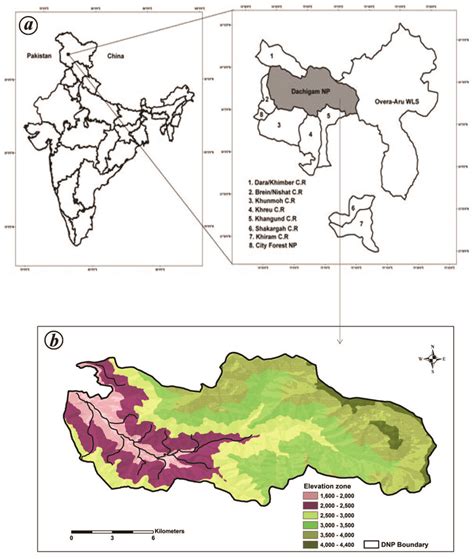 a, Location of the Dachigam National Park (DNP) in India. b, Location ...