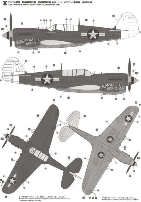 Curtiss P-40N Warhawk USAAF Two-Color Camouflage Color Profile and Paint Guide