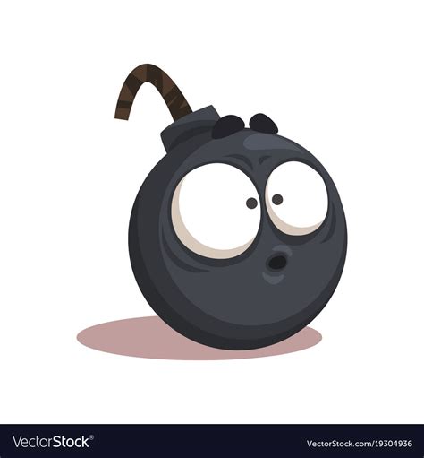 Cartoon of funny bomb with surprised Royalty Free Vector