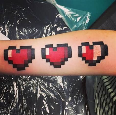 Pixel Heart Tattoo Design