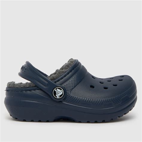 Crocs Navy & Grey Classic Lined Clog Sandals Toddler - ShoeFreak