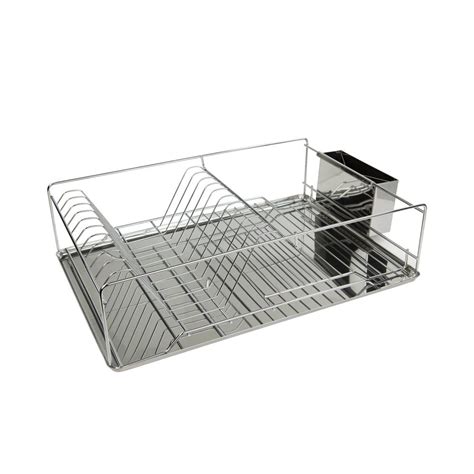 Home Basics Stainless Steel Dish Rack Tray in Chrome-DR10069 - The Home Depot