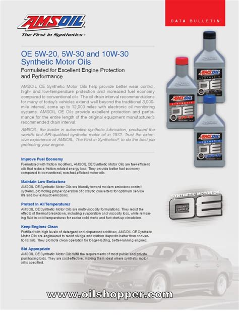 AMSOIL Synthetic Motor Oils For OE Oil Change Interval. 3000 Mile Oil Change | Download Free PDF ...