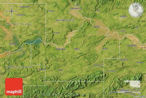 Satellite Map of Haskell County