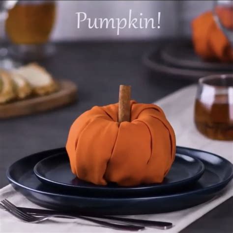 Pumpkin Napkin Fold in 2020 | Napkin folding, Thanksgiving napkins ...