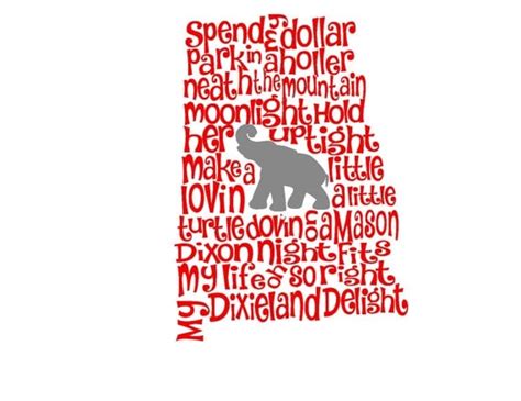 Alabama Dixieland Delight Song State SVG or by MandaNoelle on Etsy