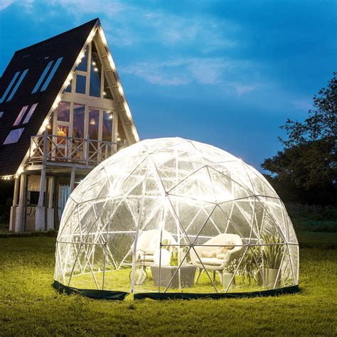 VEVOR Garden Dome 12ft - Geodesic Dome with PVC Cover - Lean To ...