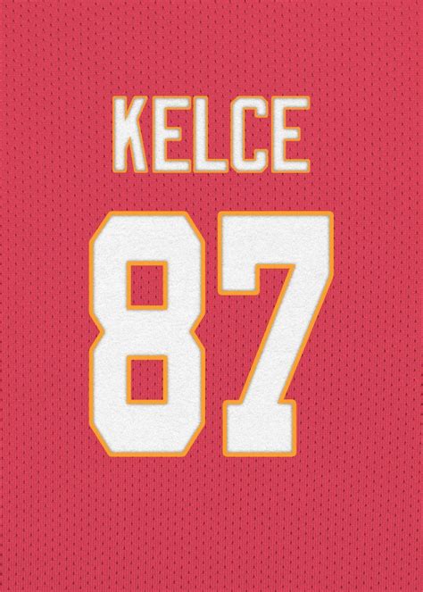 'Travis Kelce 87 Red Jersey' Poster Print by LUONG HUY | Displate | Travis kelce, Kelce chiefs ...