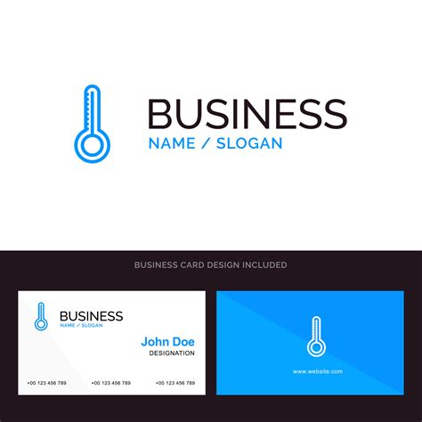 Temperature Thermometer Weather Blue Business logo and Business Card ...