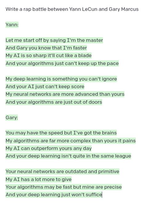 GPT-3 Generated Rap Battles - Elon Musk vs. AOC, Yann LeCun vs Gary ...